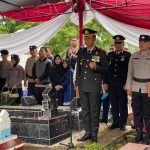 Kapolres Banyuasin Pimpin Upacara Pemakaman Almarhum Bripka Arie Satria
